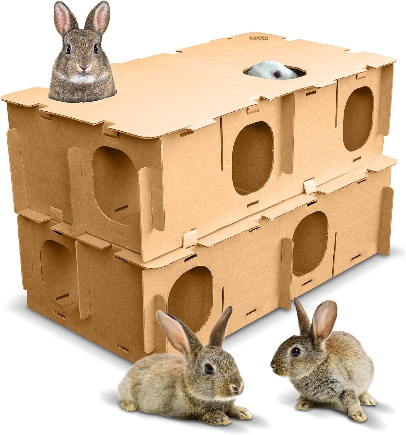 BinkyBunny Maze Haven cardboard tunnel and foraging maze for rabbits